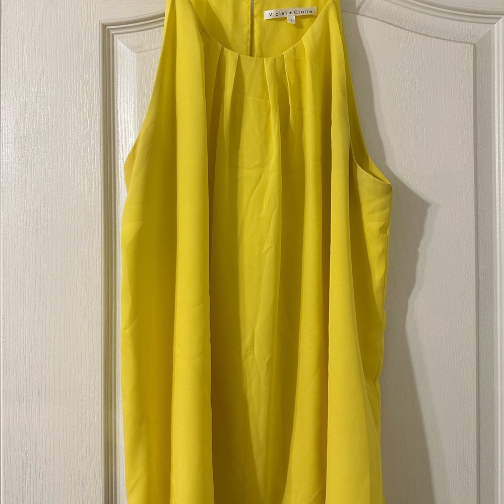 Violet + Claire Yellow Sleeveless Blouse